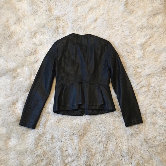 The Limited Vegan Leather Peplum Jacket - Picture 4 of 6